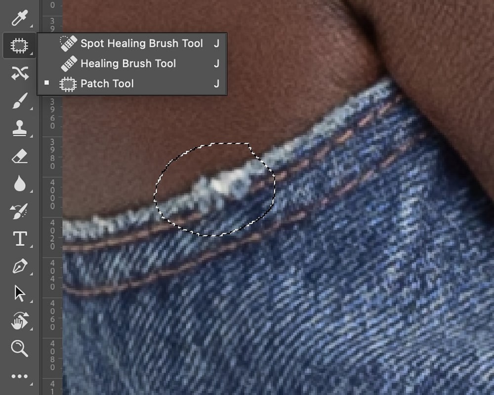 Scratch removal example