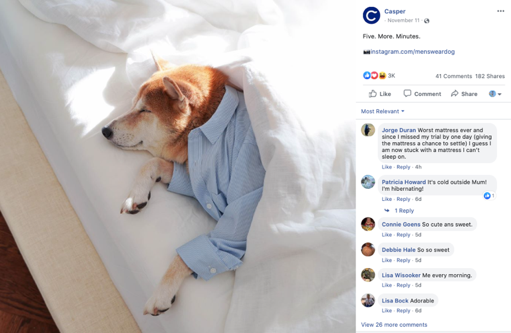Facebook ads example Casper