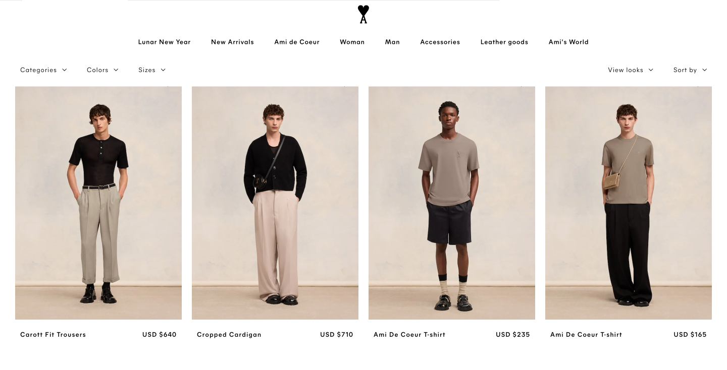 On-model product photography displayed on the website
