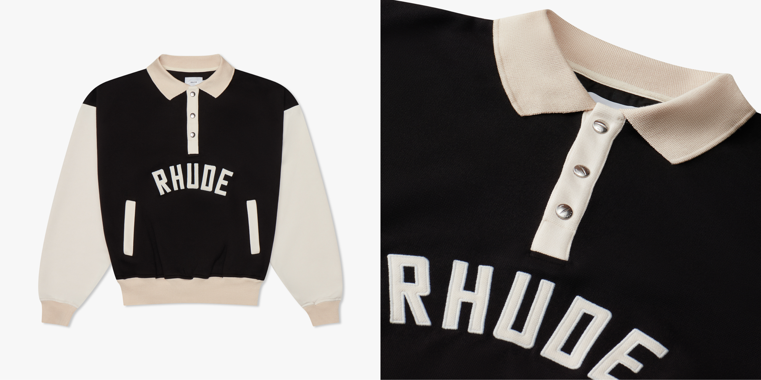 Front and ¾ camera angle shots of the sweater